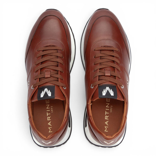 Martinelli Men's Brown Leather Sneakers Trainer Lace-Up Shoes - Hanbury