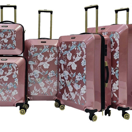 Hard Shell Flower Print Suitcase Luggage Set