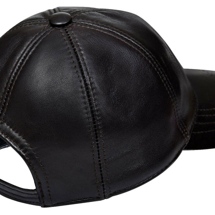 Unisex Real Nappa Leather Adjustable Golf Snapback Plain Baseball Cap Hat