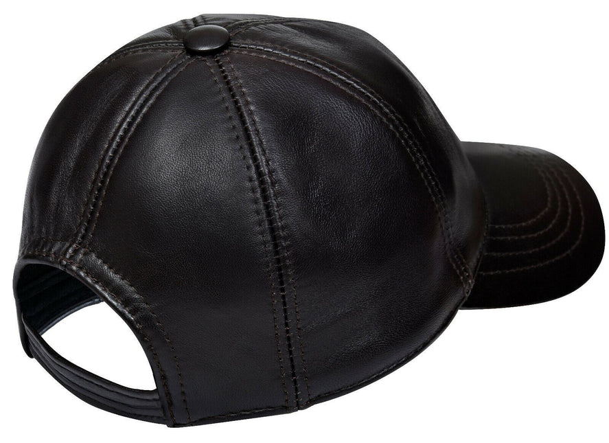 Unisex Real Nappa Leather Adjustable Golf Snapback Plain Baseball Cap Hat