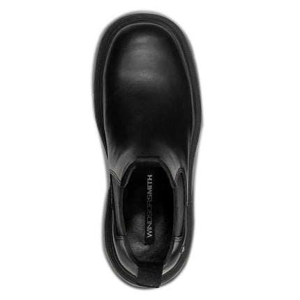 Windsorsmith Womens Black Chunky Leather Platform Chelsea Boots - Dopamine