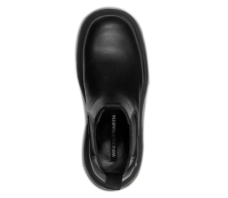Windsorsmith Womens Black Chunky Leather Platform Chelsea Boots - Dopamine
