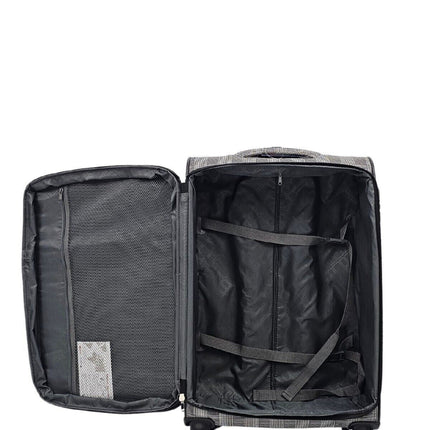 Lightweight Print Suitcases 8 Wheel Luggage Travel Soft Bags Set