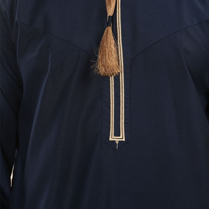 Men's Omani Eid Blue Thobe  Saudi Emirati Jubba Robe