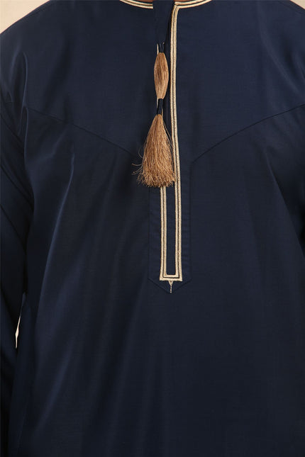 Men's Omani Eid Blue Thobe  Saudi Emirati Jubba Robe
