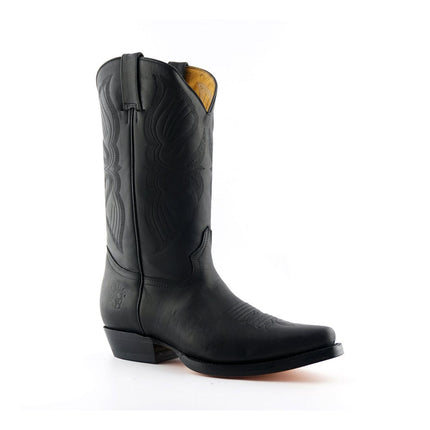 Grinders Mens Black Cowboy Leather Boots - Louisiana