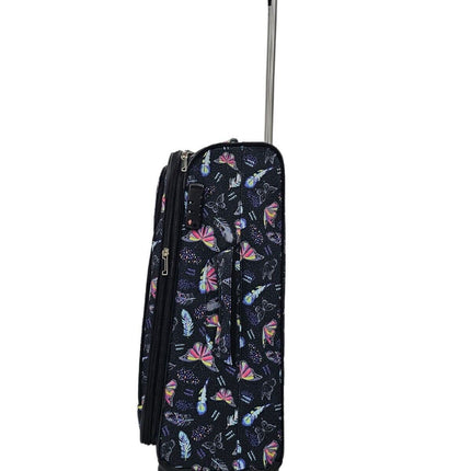 Lightweight Print Suitcases 8 Wheel Luggage Travel Soft Bags Set