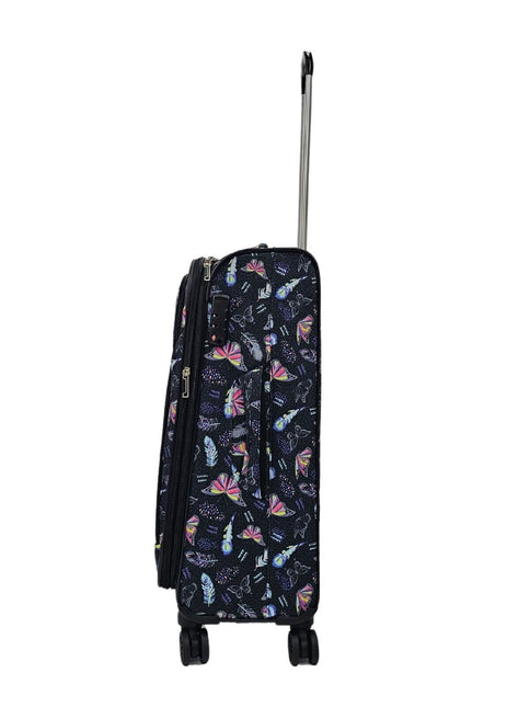 Lightweight Print Suitcases 8 Wheel Luggage Travel Soft Bags Set