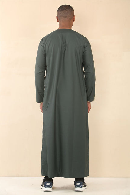 Men's Omani Eid Green Thobe  Saudi Emirati Jubba Robe