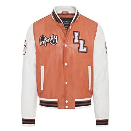 Mens Baseball Leather Letterman Bomber Jacket - Ashwood