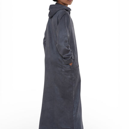 Kids Boys Hooded Eid Grey Moroccan Jubba Robe Ramadan Eid Thobe - K-HM12