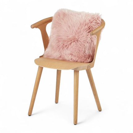 Genuine Sheepskin Pink  40x40cm Real Wool Single Sided Cushion