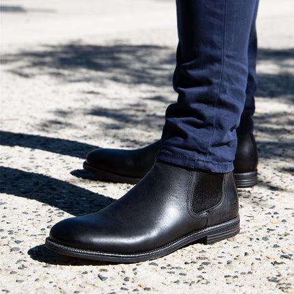 Windsorsmith Mens Black Leather Chelsea Ankle Dealer Boots - Sergio