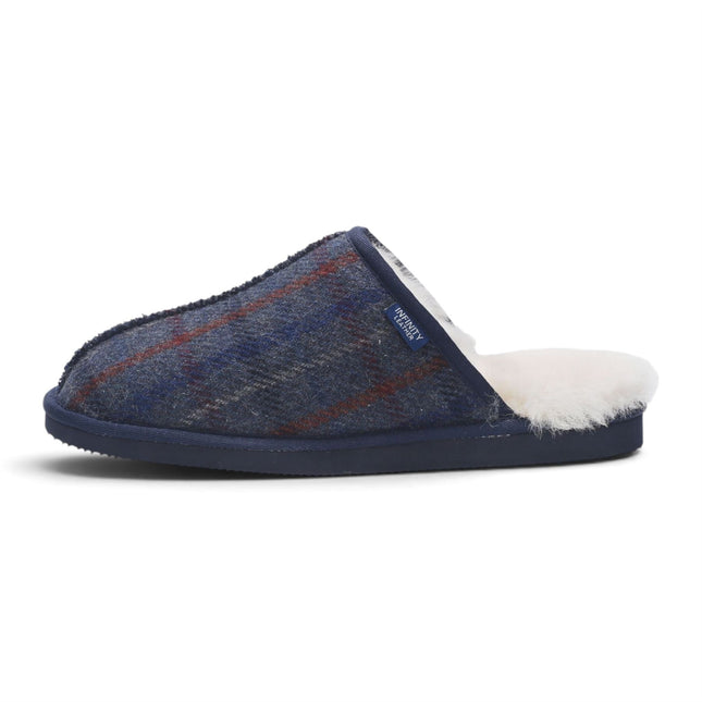 Men’s Wool Slip-on Real Sheepskin Fur Mule Winter Slippers - Highland