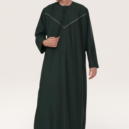 Men's Eid Green Moroccan Thobe Robe Djellaba Ramadan Eid Jubba- HM10