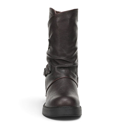 Blowfish Malibu Women's Wine Faux Leather Mid-Calf Biker Boots - Venice-2