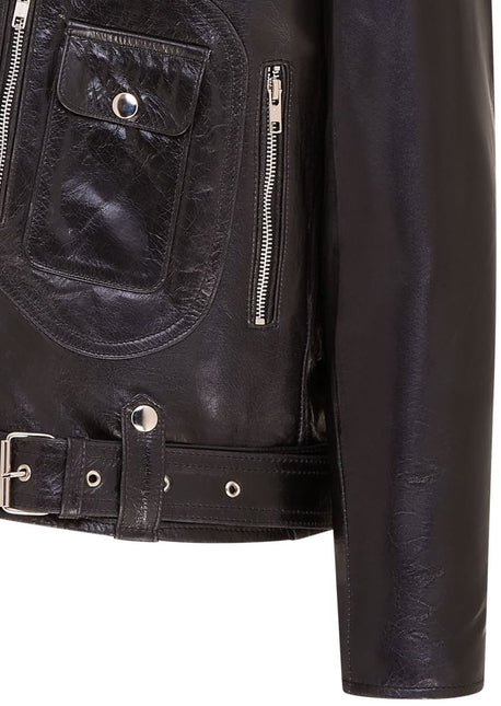 Mens Retro Brando Quilted Leather Biker Jacket Vintage Motorcycle Style