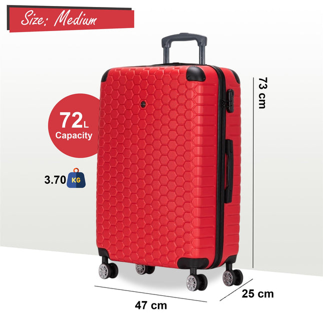 Hard Shell ABS 8 Wheel Luggage Travel Cabin Holiday Bags Suitcase Set
