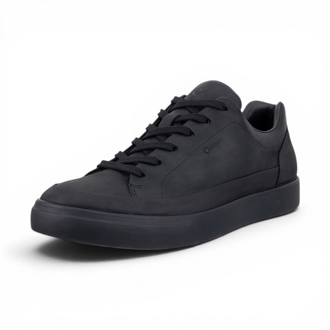 Ecco Men's Black Leather Waterproof Trainer Sneaker Shoes - Soft 10