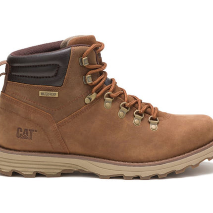 Caterpillar Mens Sire Waterproof Brown Sugar Leather Cat Work Boots