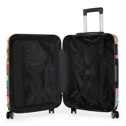 Hardside Shell Suitcase Set Printed Luggage Lightweight Cabin Travel Bag