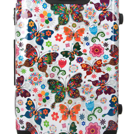 Hard Shell Printed Dual 4 Wheel Luggage Suitcase