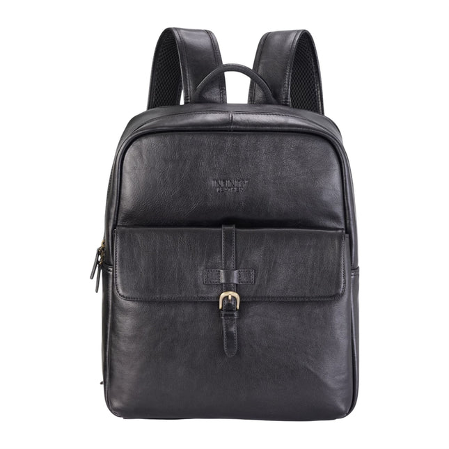 Genuine Leather Black Vintage Laptop Backpack Travel Bag - Cove