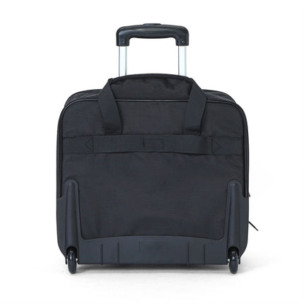 17" Black Wheeled Laptop Briefcase 1680D Polyester 4 Wheel Business Bag