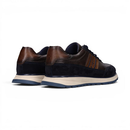 Bugatti Men's Navy Blue Leather Lace-Up Trainer Sneaker Shoes - Timon