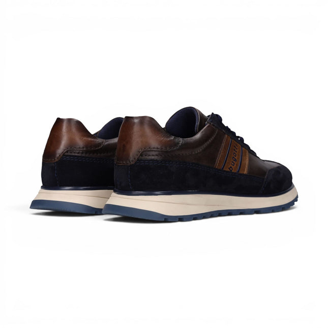 Bugatti Men's Navy Blue Leather Lace-Up Trainer Sneaker Shoes - Timon
