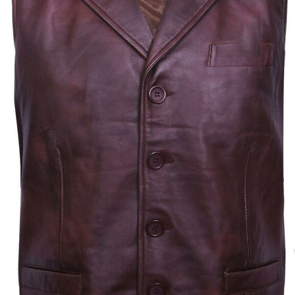 Mens Smart Classic Leather Waistcoat-Bristol