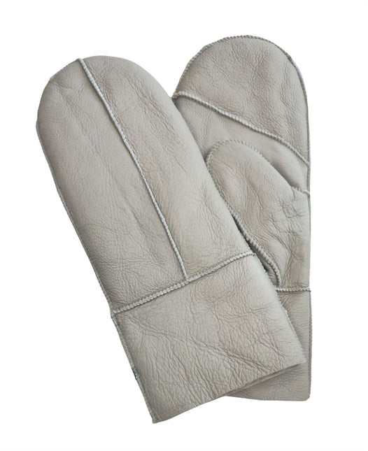 Infinity Leather Womens Grey Genuine Real Sheepskin Mittens Warm Gloves