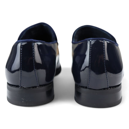 Men’s Smart Blue Loafers Leather Lined Velvet Slip-On Shoes