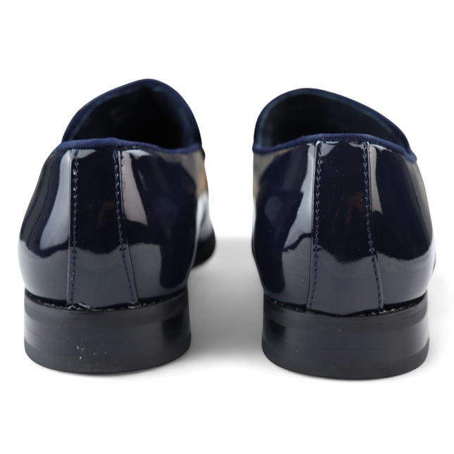 Men’s Smart Blue Loafers Leather Lined Velvet Slip-On Shoes