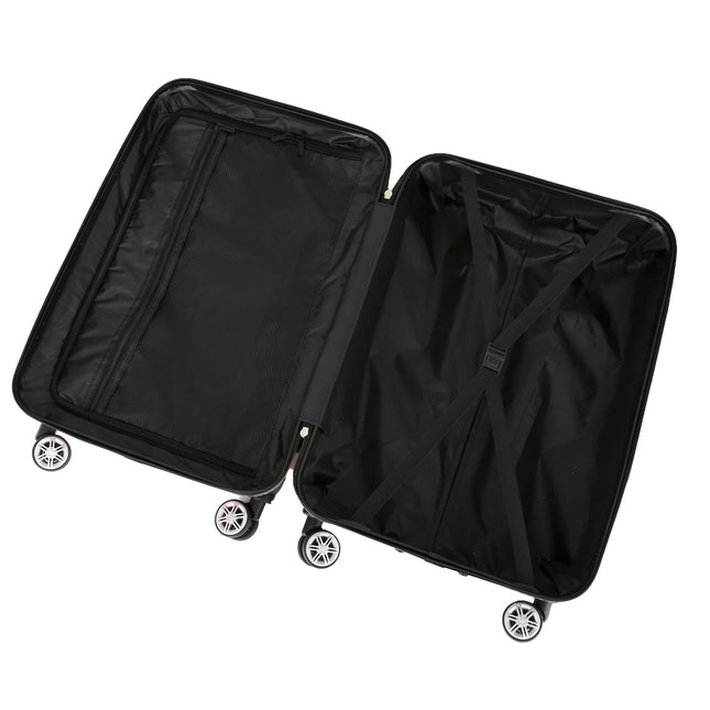 Hardside Shell Suitcase Set Printed Luggage Lightweight Cabin Travel Bag