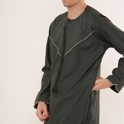 Men's Ramadan Green Moroccan Jubba Robe Djellaba Eid Thobe - TT-007