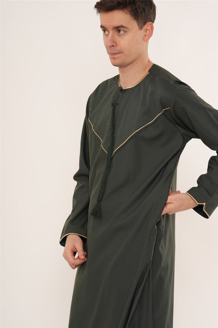 Men's Ramadan Green Moroccan Jubba Robe Djellaba Eid Thobe - TT-007
