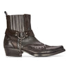 Mens Leather Cowboy Ankle Boots Black Brown Cuban Biker Winklepicker Western