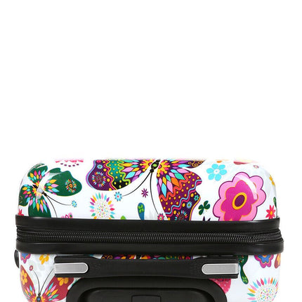 Hard Shell 4 Wheel Suitcase Print Luggage Cabin Travel Bag