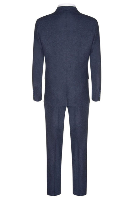 Mens 3 Piece Navy Blue Wool Tweed Vintage Retro Suit