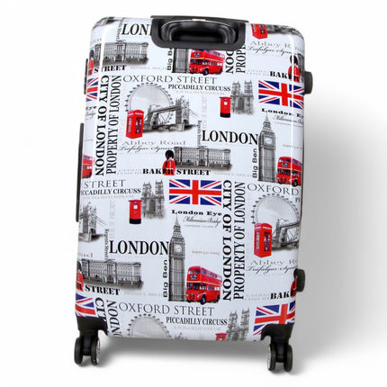 Strong Expandable Hard Shell 8 Wheel Suitcase Set Print Luggage Cabin Travel Bag