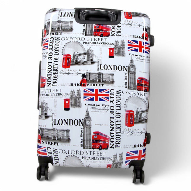 Strong Expandable Hard Shell 8 Wheel Suitcase Set Print Luggage Cabin Travel Bag