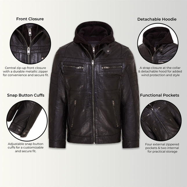 Mens Air Force Hooded Bomber Aviator Real Leather Flight Bomber Jacket