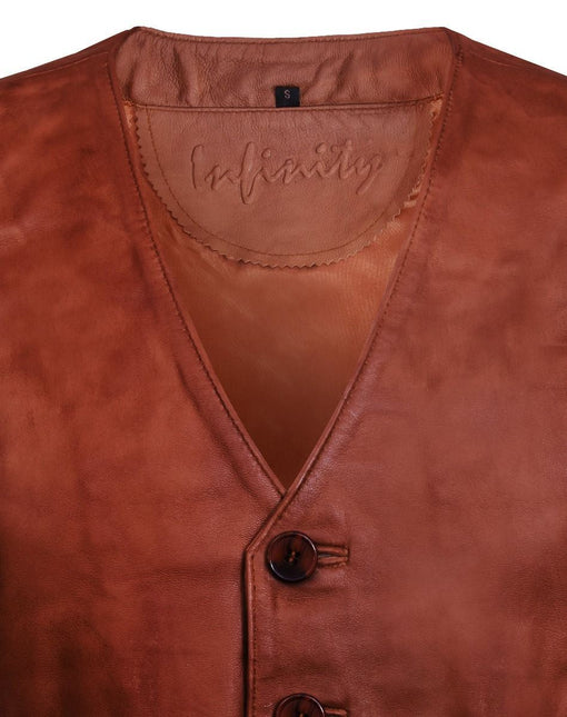 Mens Classic Leather Waistcoat-Chester