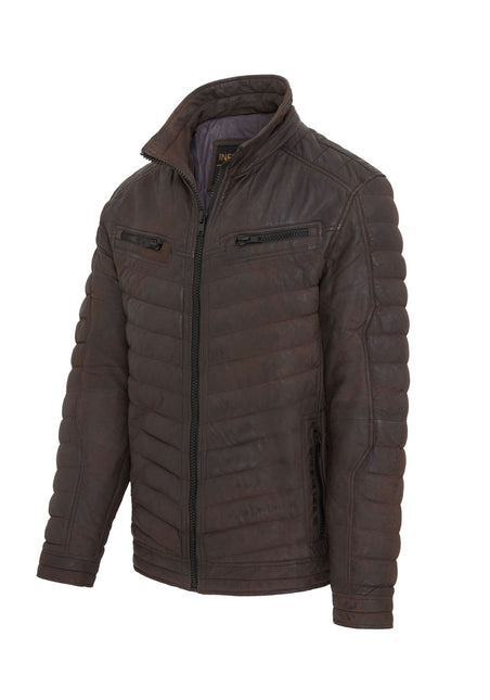 Men's Puffer Leather Biker Quilted Vintage Bomber Jacket