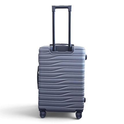 Hardshell Charcoal Grey Suitcase Set Robust 8 Wheel Luggage Cabin Case Bag