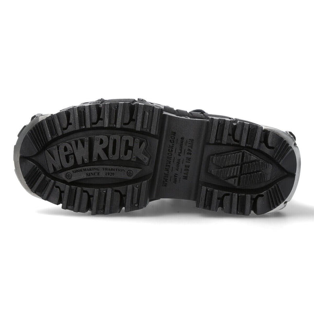 New Rock Leather Platform Ankle Boots-WALL106-S10