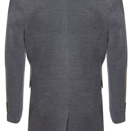 Mens 3/4 Grey Long Crombie Overcoat Jacket Herringbone Tweed Coat Peaky Blinder