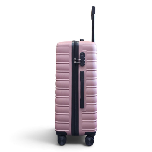 Hardshell Rose Gold Suitcase Set Robust 8 Wheel Luggage Cabin Case Bag