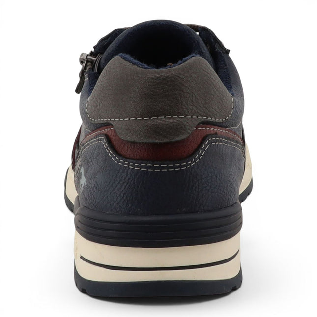 Mustang Men's Navy Faux Leather Trainer Sneaker Shoes - M0281006